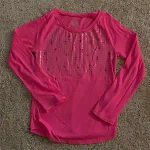 Girls Justice pink sequin long sleeve top size 10